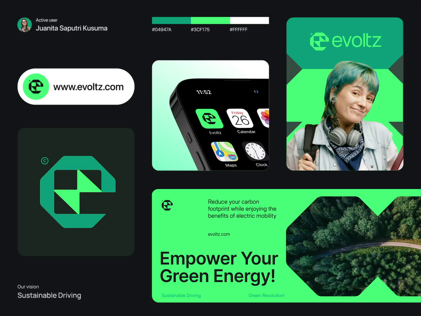 Example of Evoltz : Electric Vehicle - Visual Identity