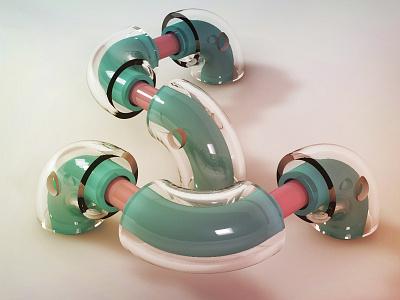 Glass & Pipes 3d 4d c4d design