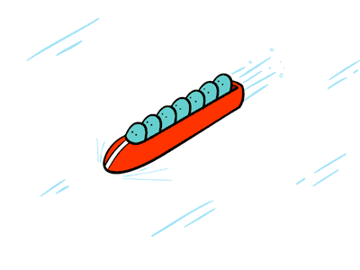 Bobsleigh animation bobsleigh christmas hand drawn illustration illustrator