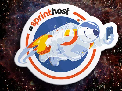 Sprinthost astronaut bear children cute device illustration polar bear space star starlight universe