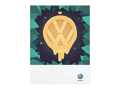 Back Cover Yorokobu bee beehive cover honey illustration lettering magazine nature sweet typography volkswagen yorokobu