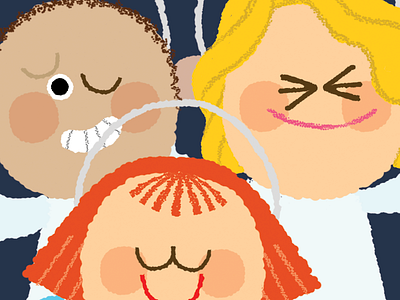 Nativity cute faces illustration selfie