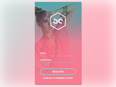 Daily UI 001 - Sign Up app daily ui dailyui fashion landing screen login screen mobile pink sign up sketch ui