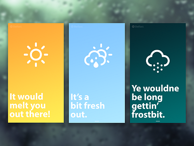 Wee Weather App app design northern irish weather weather app web design