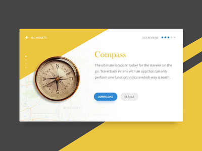 Location Tracker :: Daily UI - 020 020 app card daily download location map serif ui widget yellow