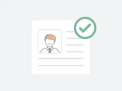 Approved Profile Icon approved check icon illustration mustache profile tie