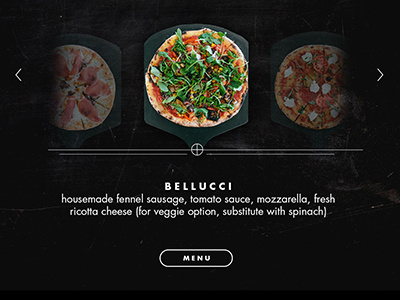 Menu Attract Module hero hover menu pizza ui