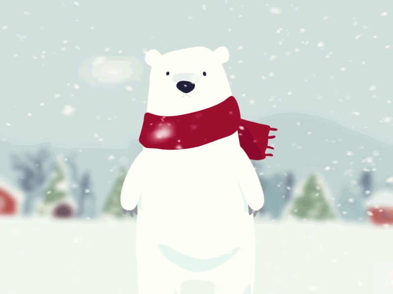 Polar bear after effects bear christmas gif loop polar bear snow wind xmas