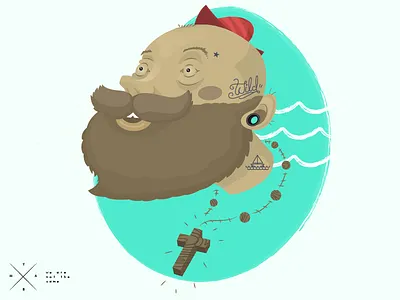 Navegando beard hipster marino