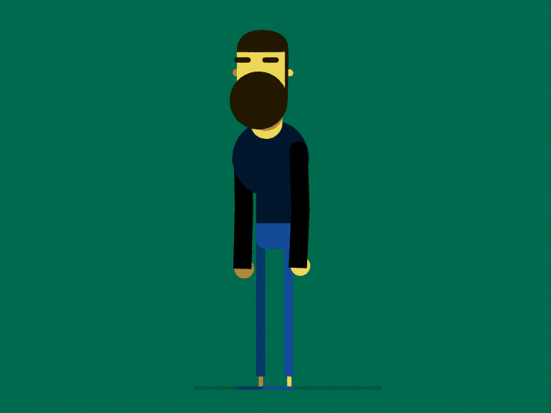 Scratch 2d after effects animation beard rubber hose vector