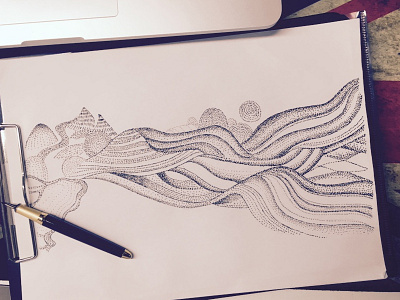 Landscape painting landscape painting stipple
