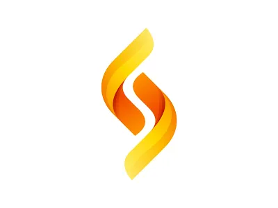 S letter negative space logo fire letter logo mark negative space red s