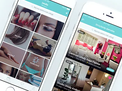 Lavito iOS app apple beauty booking clean clear grid health ios iphone list salons turquoise