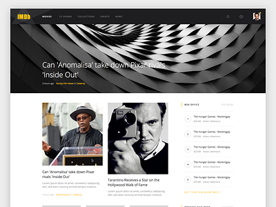 IMDb Home Redesign Concept blog concept entertainment film header home imdb movie news redesign