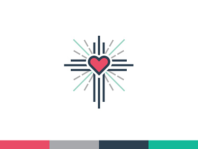Cross Your Heart branding christian cross heart icon jesus logo religion sunlight