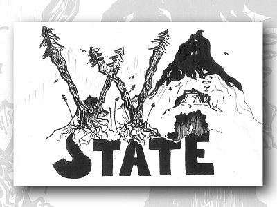 Washington State brush pen mt. hood northwest red woods sharpie washington