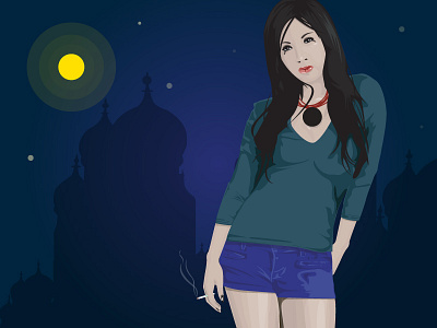 Goodnight illustration vector women