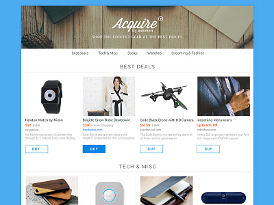 Acquire Shop clean e commerce one page responsive shop simple webdesign