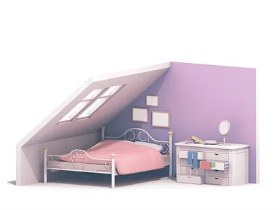 girly room 3d c4d christmas cinema4d girly illustration room