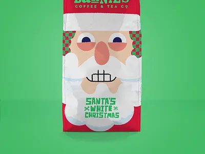 Santa's coffee packaging bag branding christmas coffee hand illustration packaging pattern santa type
