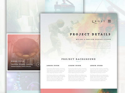 Frost Motion Website Shot #2 airy design ethereal frost frosted glass light overlay ui web website white