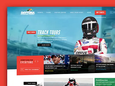 Daytona International Speedway flat motorsports nascar racing sports tourism ux web design website
