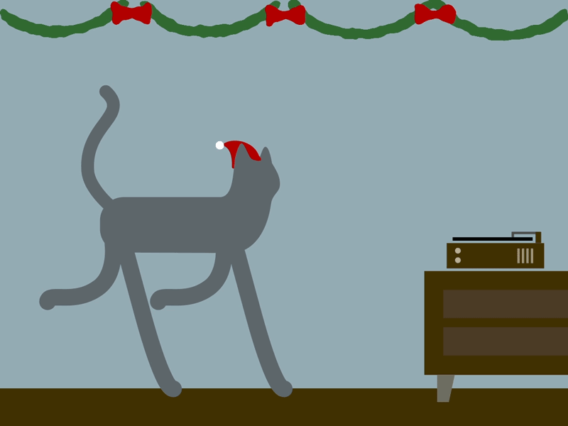 Cat just groovin' to some Burl Ives after effects cat christmas dancing motion graphics santa