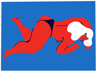 Sunbathing II beach illustration riso sun