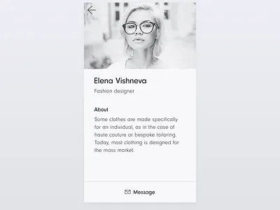 User Profile — Day 6 #dailyui black dailyui dailyui100 day006 girl minimal profile ui user web white