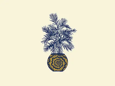 Blue Palm apparel blue dot swirl luxury palm t shirt vase