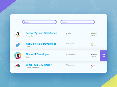 Job Listing app blue clean concept dailyui day050 design flat minimal ui user interface