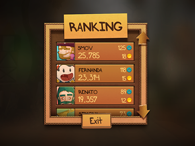 Test UI design / Ranking art design game ranking ui ux vectatory videogame