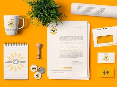 Visual identity for FOPiK flower sun identity knot logo design sunflower visual yelloe