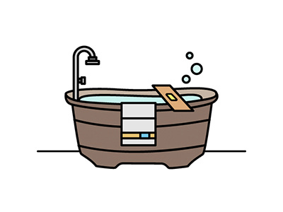 Bathtub bathroom bathtub flat icon illustration toilet vector