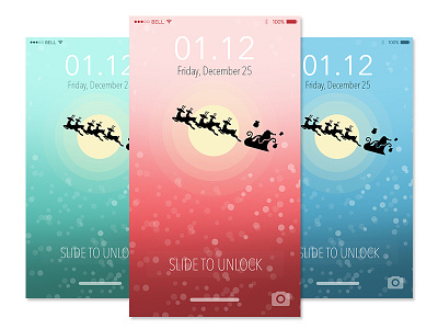 Flying Santa chrismast interface ios santa snow wallpaper xmas