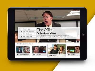 TV App app dailyui flat hulu interface ios ipad material netflix television tv app ui