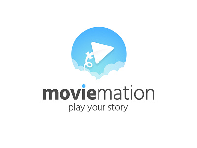 Moviemation has a new logo! animation kite. clouds logo movie play story video