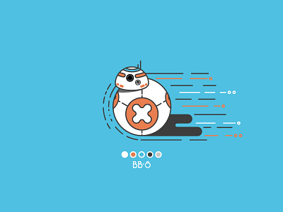 Bb-8 bb8 design flat illustration star vector wars