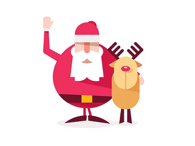 Merry Christmas christmas claus illustration merry reindeer santa