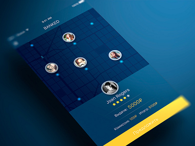 Banked App Map app crds dark finance friends os social timeline ui ux