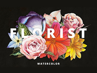 Florist flower illustration watercolor