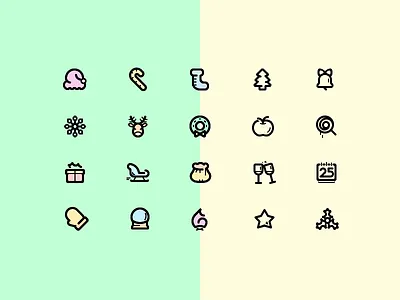 Christmas Icons apple christmas color deer gift icons light line psd sweet