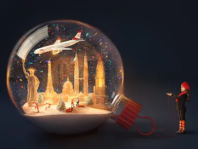 Christmas Magic 3d ball cgi christmas modelling photoshop render retouch travel