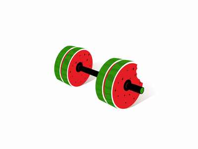 Fitness brand dumbbells fitness identity logo sports symbol vegetables
