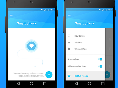 Smart Unlock android app blank state material material design menu wifi