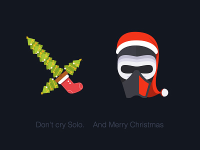 Don't cry Solo. Merry Christmas christmas kylo lightsiber ren santa star wars