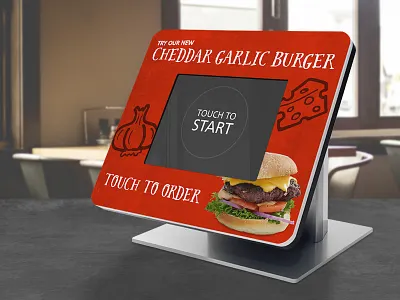 Cheddar Garlic Burger burger ipad kiosk mto touchscreen