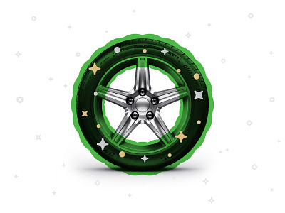 Wreath automatic car christmas holiday sparkles tire wheel wreath xmas