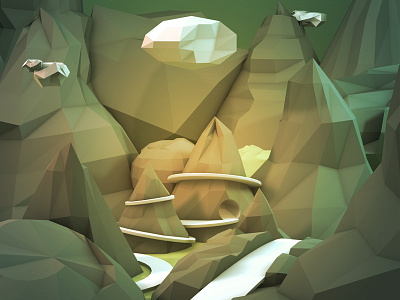 Georgia Mountains / Roads / Tunnel 3d 4d c4d design