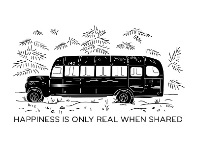 Bus 142 bus 142 hand drawn illustration minimal